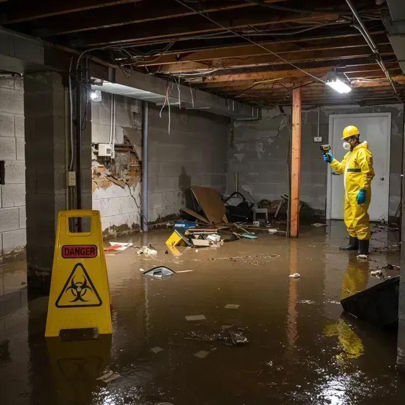 Flooded Basement Electrical Hazard in Rantoul, IL Property